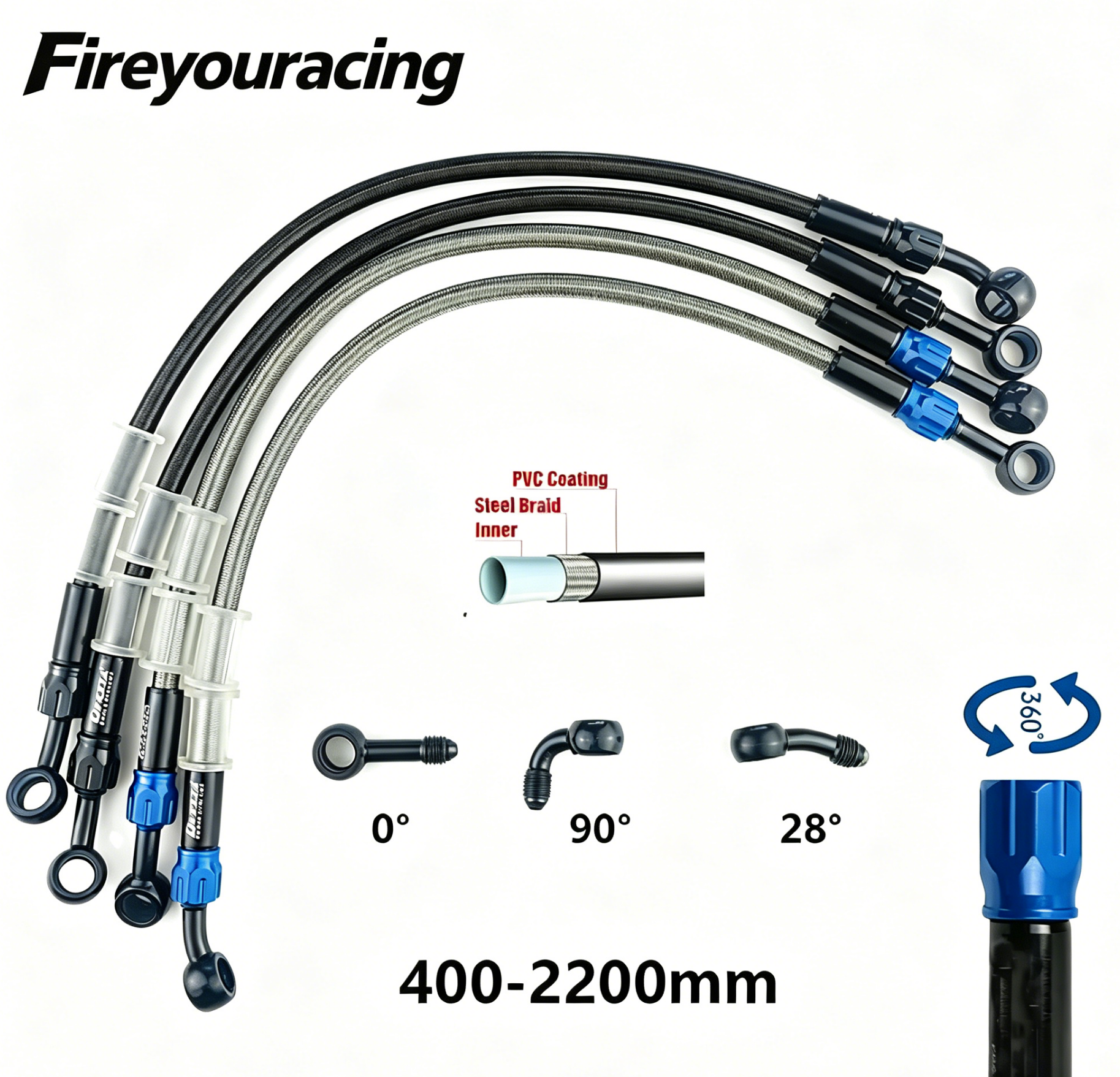 Motorcycle Brake Hose AN3 Brai - Braided Line review and price